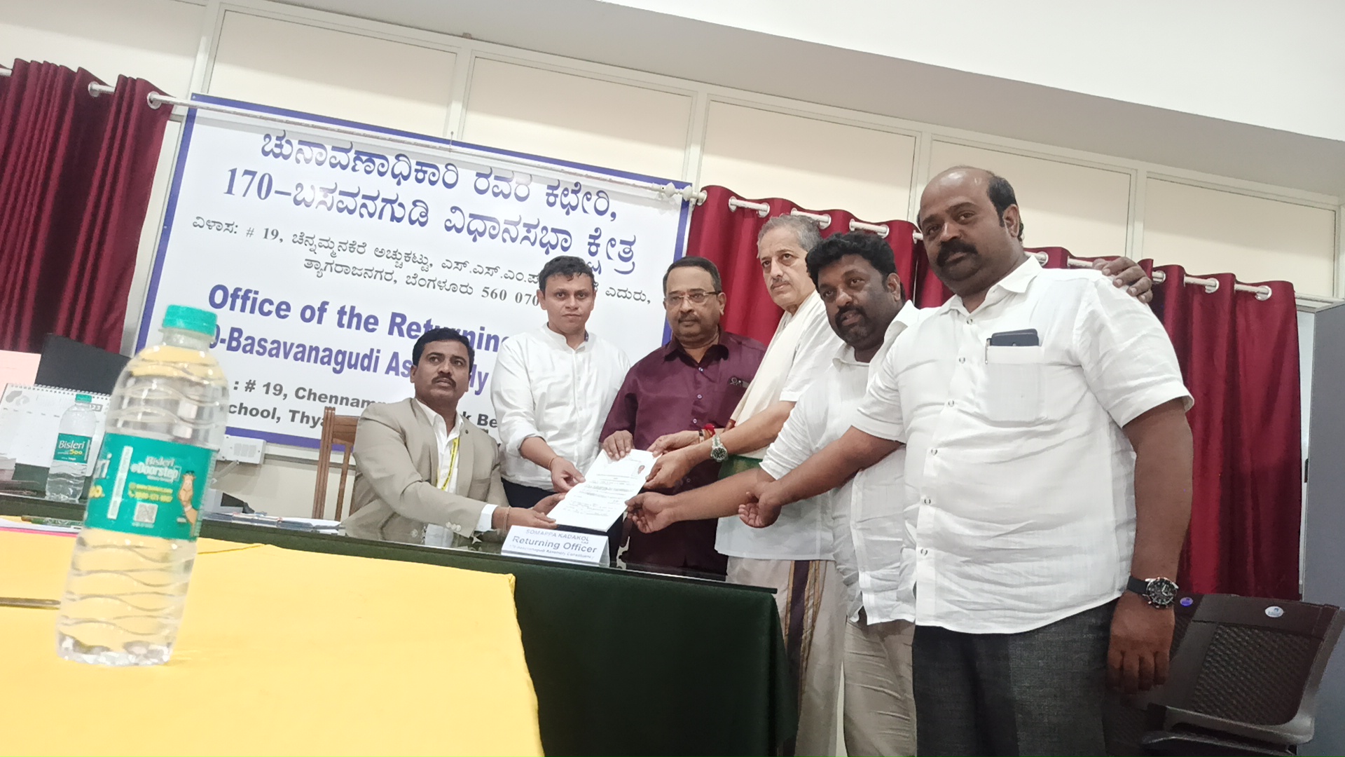 UB VENKATESH FILES NOMINATION PAPERS FOR AND CONGRESS PARTY