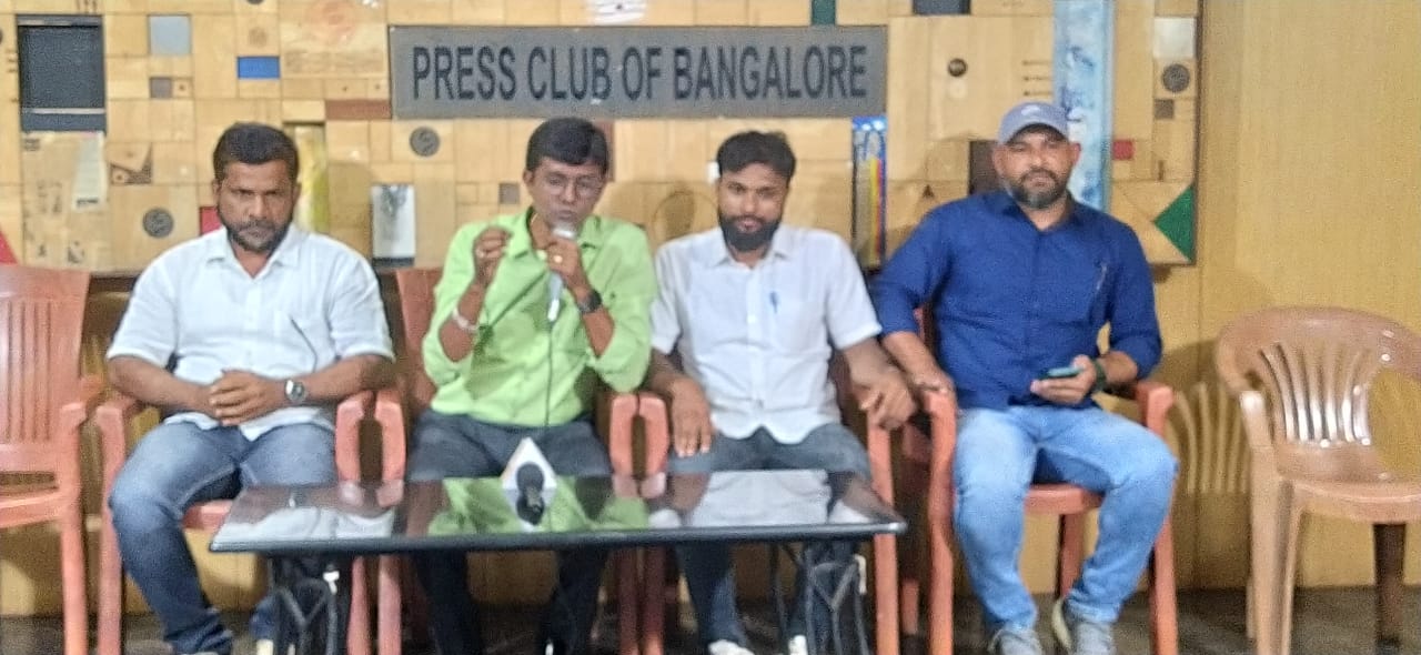 Mr. PRAVIN speaking to media at press club in Bengaluru.