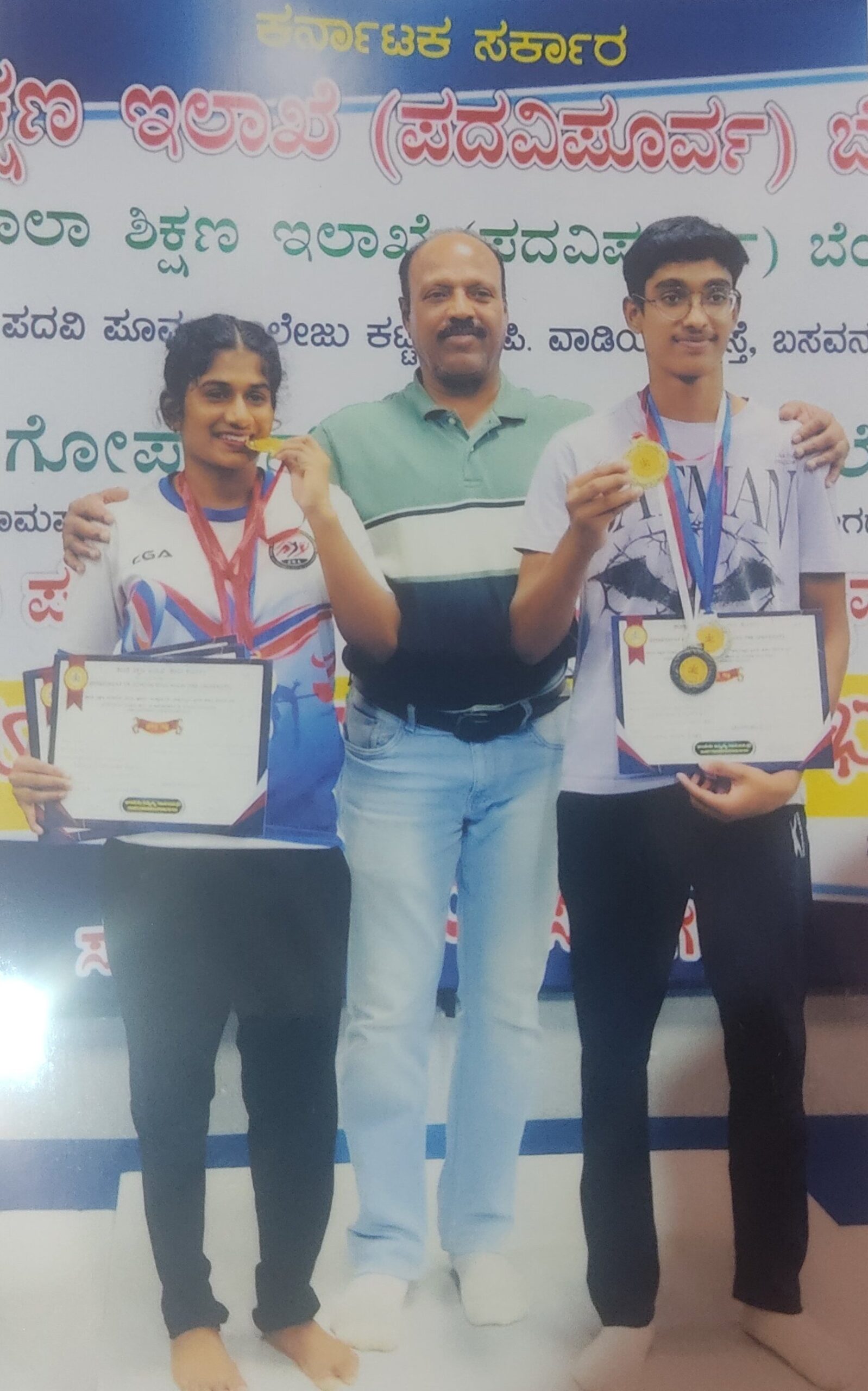 Deeksha and Chiranth win gymnastic prizes